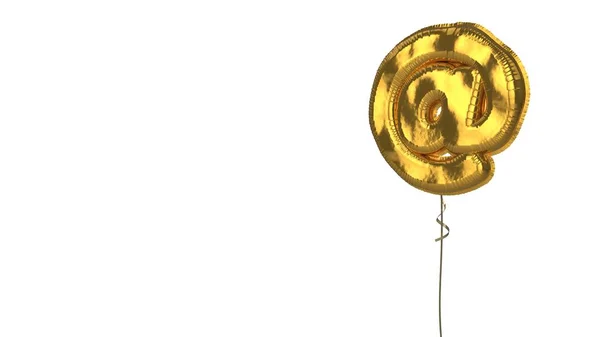 Złoty symbol balonu na znak na białym tle — Zdjęcie stockowe
