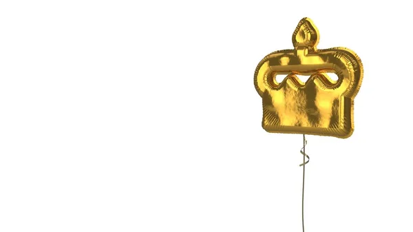 Χρυσό μπαλόνι σύμβολο της τούρτας γενεθλίων σε λευκό φόντο — Φωτογραφία Αρχείου