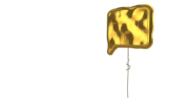 Złoty balon symbol mowy czarnej bańki na białym tle — Zdjęcie stockowe