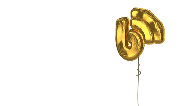 Beyaz arkaplanda blogun altın balon sembolü — Stok fotoğraf