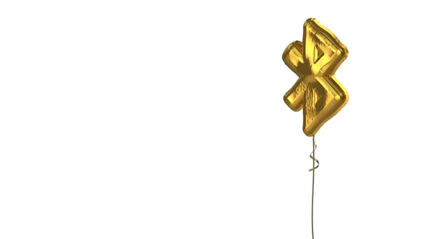 Gouden ballon symbool van Bluetooth op witte achtergrond — Stockfoto