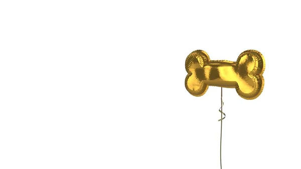 Beyaz arkaplanda kemiğin altın balon sembolü — Stok fotoğraf