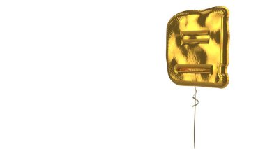 Beyaz arkaplanda kitabın altın balon sembolü
