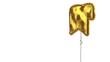 Beyaz arkaplanda yer iminin altın balon sembolü