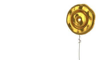 Beyaz arkaplanda altın balon sembolü