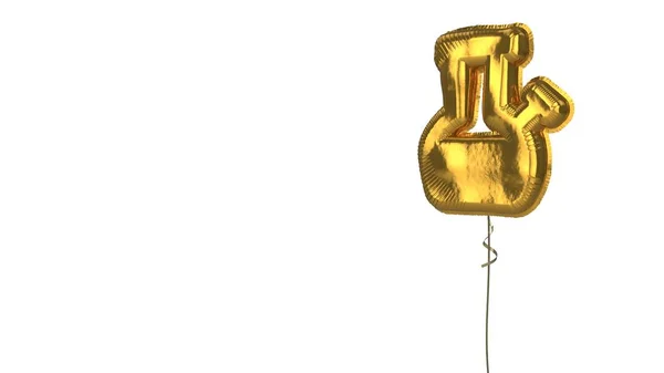 Gouden ballon symbool van bong op witte achtergrond — Stockfoto