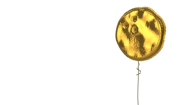 Goldballon Symbol der Bowlingkugel auf weißem Hintergrund — Stockfoto