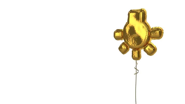 Gold Ballon Symbol der Glühbirne auf weißem Hintergrund — Stockfoto