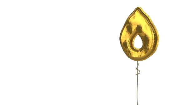 Gold balloon symbol of flame on white background — Stock Photo, Image