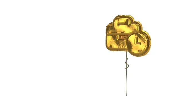 Gold balloon symbol of business time on white background — Stock Photo, Image