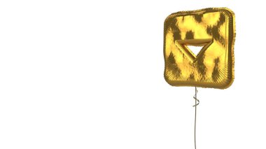 Beyaz arkaplanda karenin altın rengi balon sembolü
