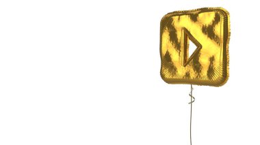 Beyaz arkaplanda karenin altın rengi balon sembolü