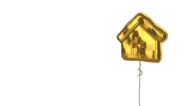 Beyaz arka planda tıbbi kliniğin altın balon sembolü