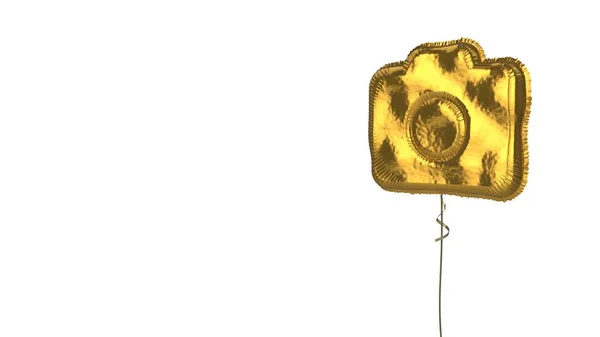 Goldballon Symbol der Kamera auf weißem Hintergrund — Stockfoto