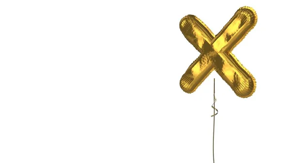 Símbolo de balão de ouro de cancelar no fundo branco — Fotografia de Stock