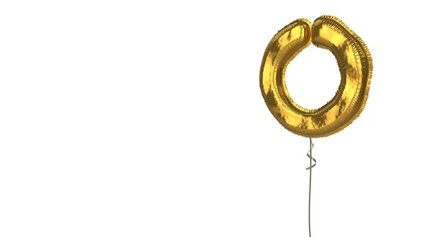 Gouden ballon symbool van cirkel inkeping op witte achtergrond — Stockfoto