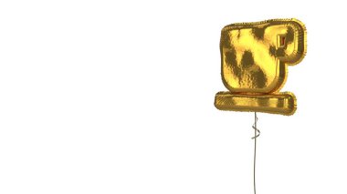 Beyaz arka planda kahve fincanının altın balon sembolü