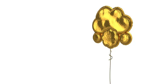 Gouden ballon symbool van wolk gehaktbal op witte achtergrond — Stockfoto