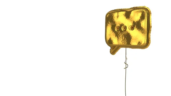 Balão de ouro símbolo de bolha de bate-papo no fundo branco — Fotografia de Stock