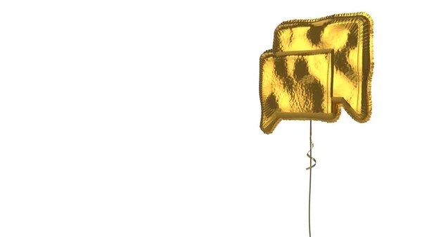 Gouden ballon symbool van rechthoekige chat bellen op witte achtergrond — Stockfoto