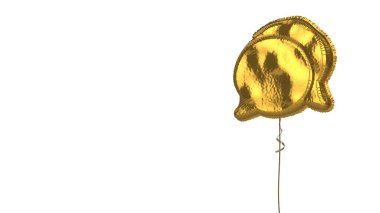 Beyaz arkaplanda yuvarlak sohbet balonlarının altın rengi sembolü