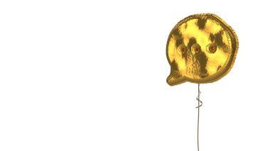 Beyaz arkaplanda yuvarlak sohbet balonunun altın rengi balon sembolü