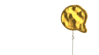 Beyaz arkaplanda yuvarlak sohbet balonunun altın rengi balon sembolü