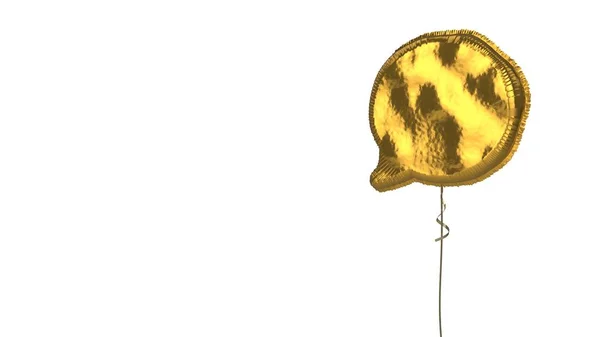 Balão de ouro símbolo de bolha de bate-papo arredondado no fundo branco — Fotografia de Stock
