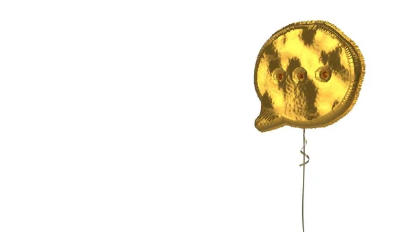 Χρυσό σύμβολο μπαλόνι της στρογγυλεμένης φούσκας chat σε λευκό φόντο — Φωτογραφία Αρχείου