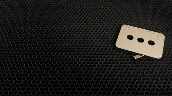 丸いチャットバブルのレーザーカット合板のシンボル — ストック写真