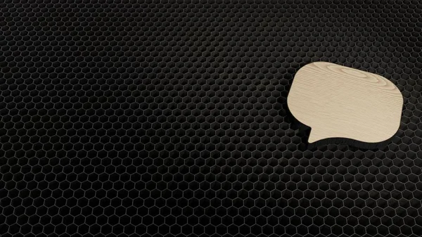 laser cut plywood symbol of  rounded chat bubble