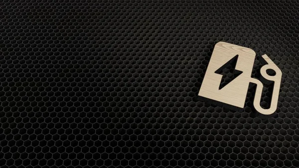 Laser cortado símbolo de madeira compensada da estação elétrica — Fotografia de Stock