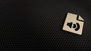 Dosya sesinin lazer kesimi kontrplak sembolü