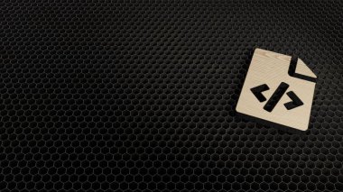 Dosya kodunun lazer kesimi kontrplak sembolü