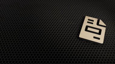 Dosya faturasının lazer kesimi kontrplak sembolü