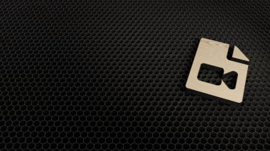 Dosya videosunun lazer kesimi kontrplak sembolü