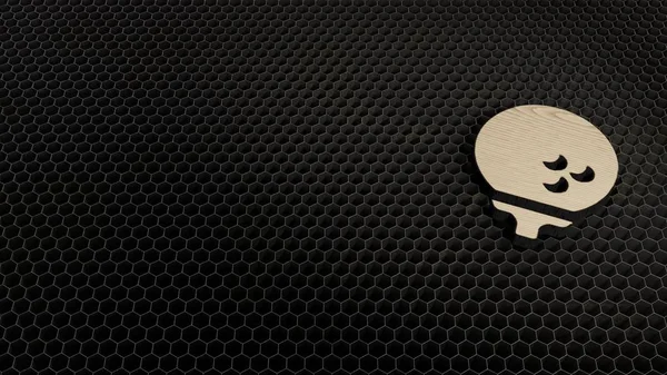 Lazerle kesilmiş kontrplak golf topu sembolü