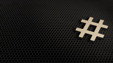 Lazer kesimi hashtag 'in kontrplak sembolü