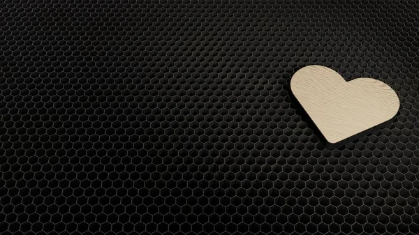 Laser cortado símbolo de madeira compensada do coração — Fotografia de Stock