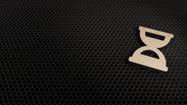 Lazer kesim kontrplak kum saati sembolü.