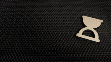 Kum saati başlangıcı için lazer kesimi kontrplak sembolü