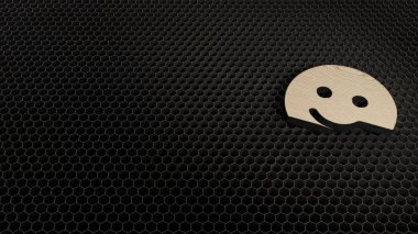 Lazer kesimi kontrplak gülümseme sembolü