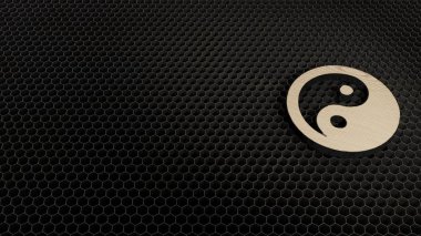 Lazer kesimi kontrplak sembolü yin yang