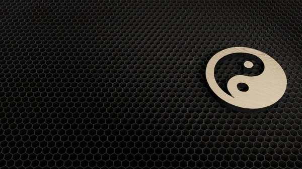 Lazer kesimi kontrplak sembolü yin yang