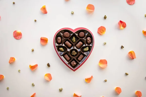 Marijuana Valentine Day Chocolate Box — Stock Photo, Image