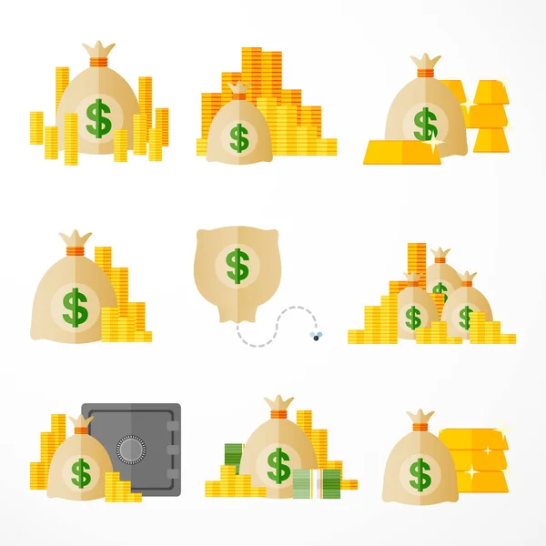 Money bag icon, money bag flat simple cartoon illustration. Vector illustration.