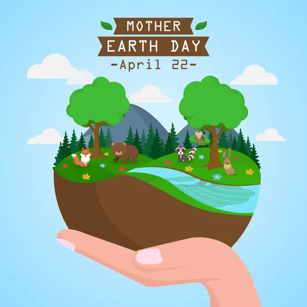 Earth day concept. Human hands holding floating globe in space. Save our planet.