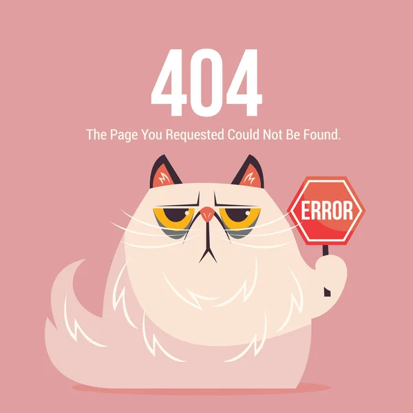 404 error page. OOPS card with cat isolated