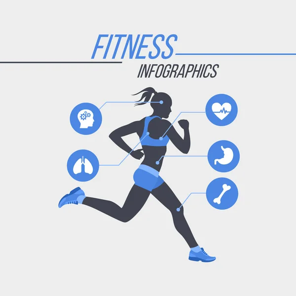 Woman Running Vector Illustration. Benefits of Jogging Exercise