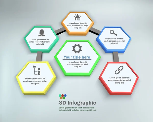 Opties Infograpihc Met Veelhoek — Stockvector